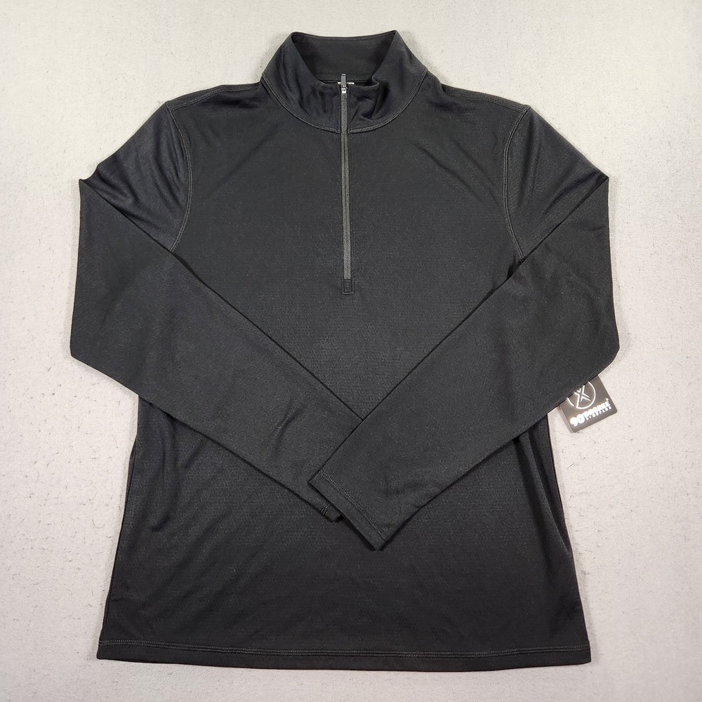 90 Degree by Reflex Black Jacquard EveryDay Long Sleeve Top Athletic Shirt M NWT